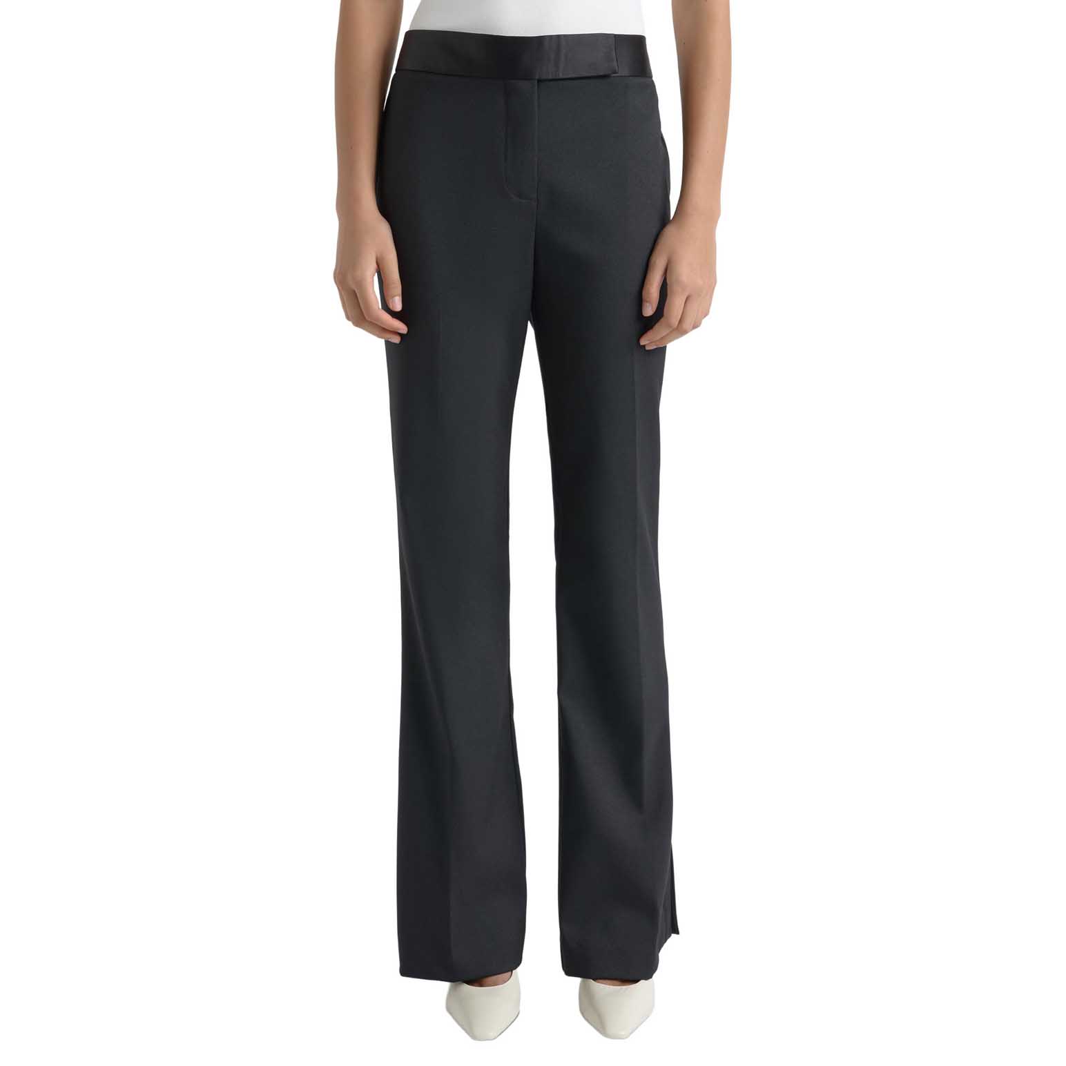 Cue Satin Waistband Straight Leg Pant